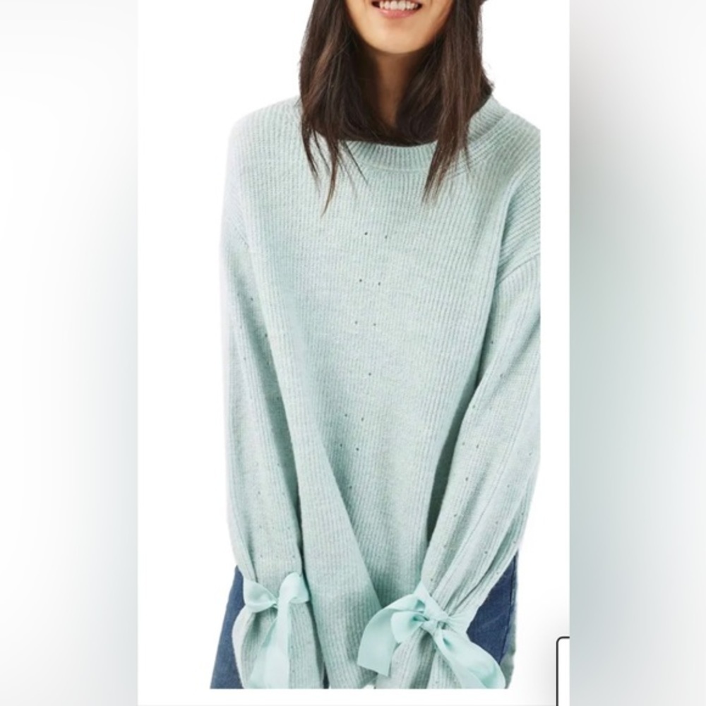 Topshop Tie Cuff Sweater - Picture 2 of 8